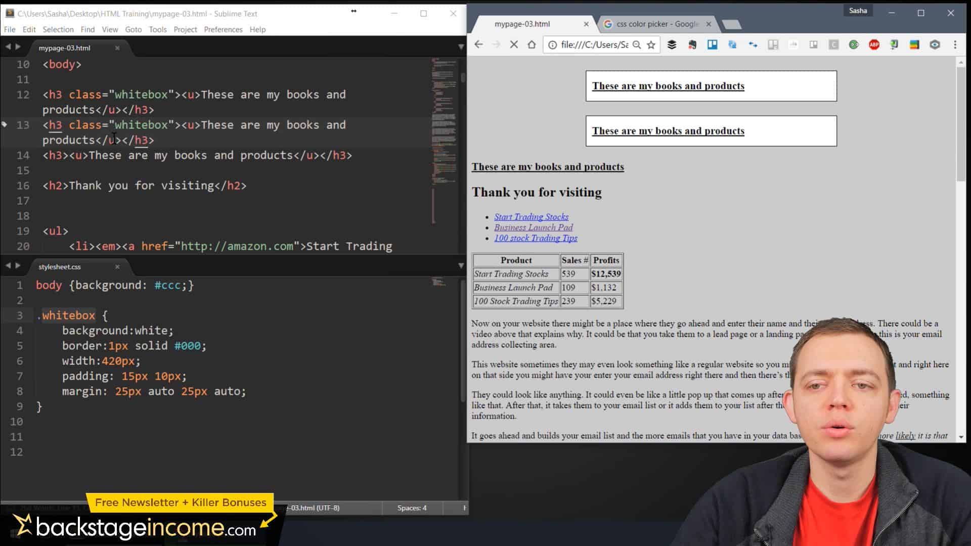 CSS3 Tutorial for Beginners: 09 Applying ID Attribute To HTML Code ...